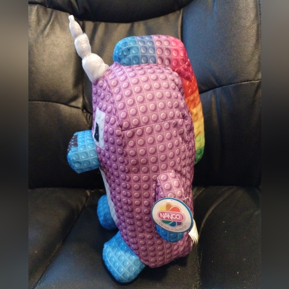 ✓Nanco International Purple Blue Pixel Block Narwhal Whale Unicorn Plush Toy 14" - Picture 7 of 16